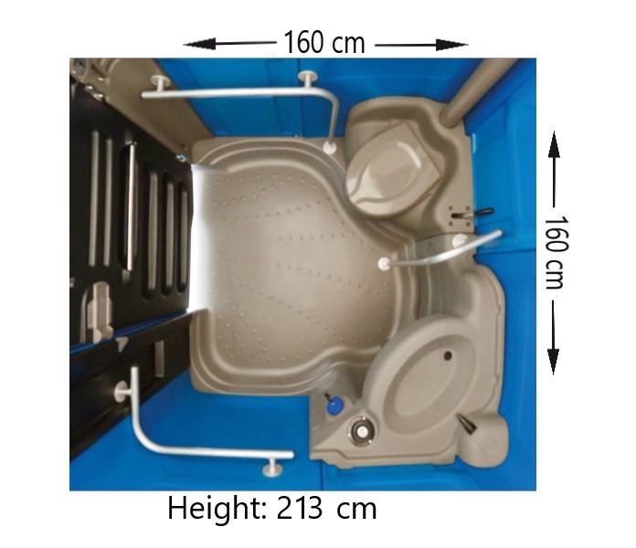 space160 portable toilet dimensions